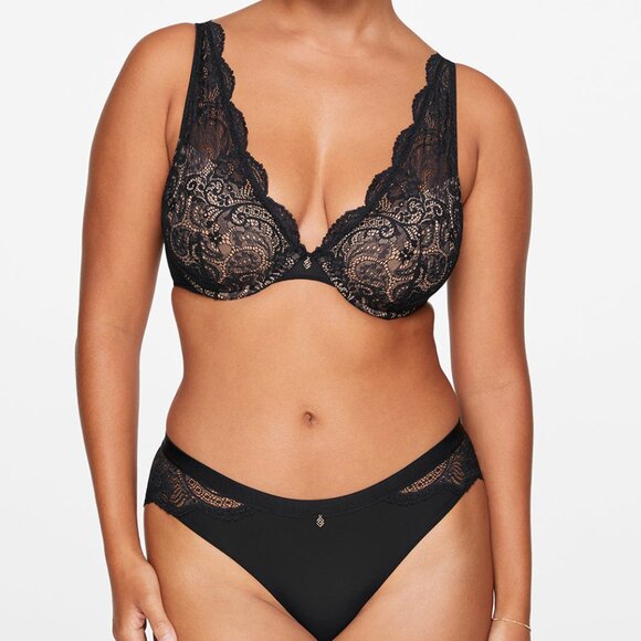 ThirdLove Lace Contour Plunge Bra Size 34C½ black - Picture 2 of 6